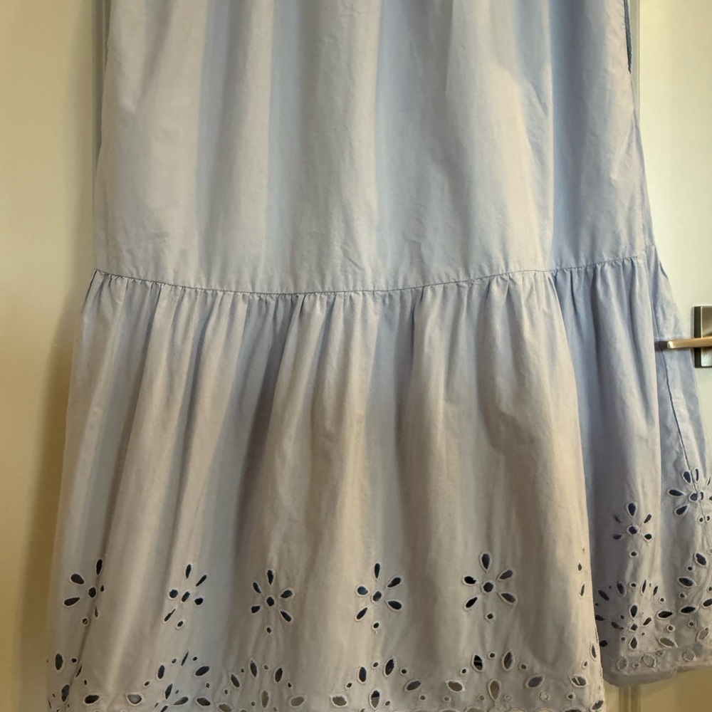Maeve Bettina Tiered Shirt Dress-Light Blue Eyelet - Picture 14 of 15